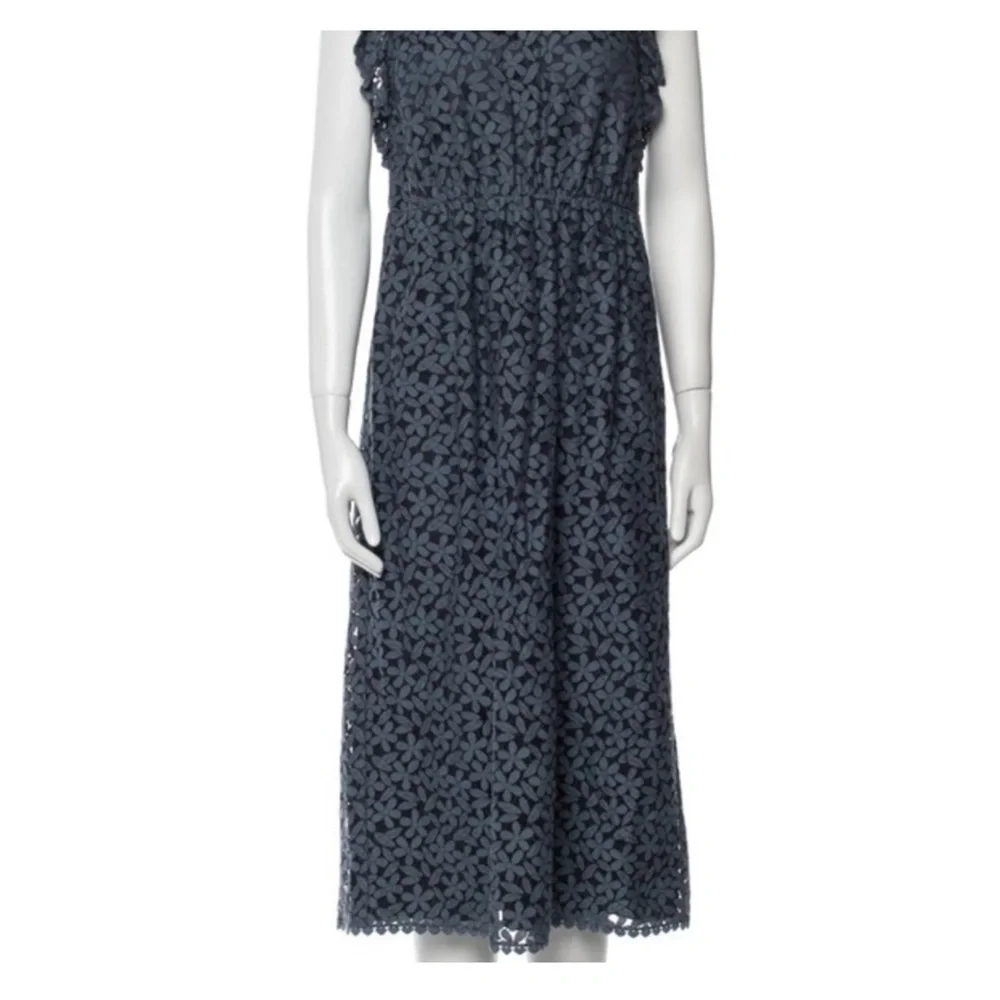 Kate Spade Blue‎ Halter Flutter Sleeve Midi Dress